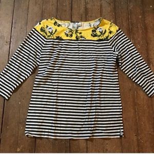 Striped floral knit top